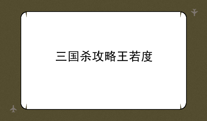 三国杀攻略王若度