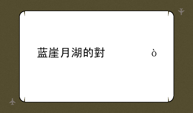 蓝崖月湖的小说？