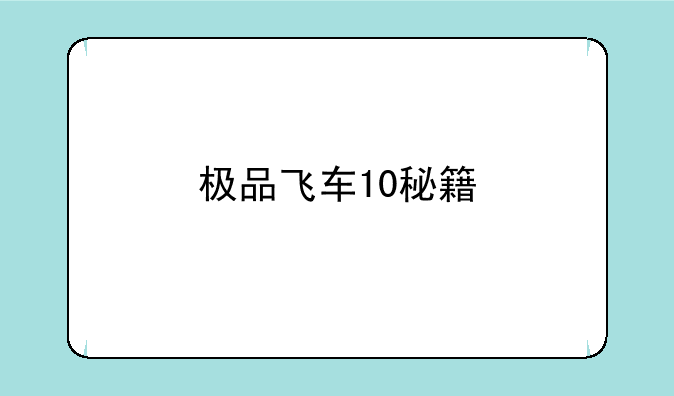 极品飞车10秘籍