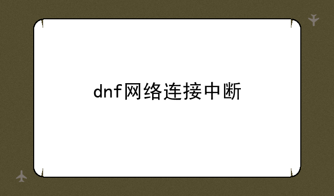 dnf网络连接中断