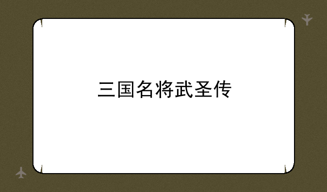 三国名将武圣传