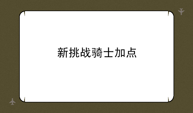 新挑战骑士加点