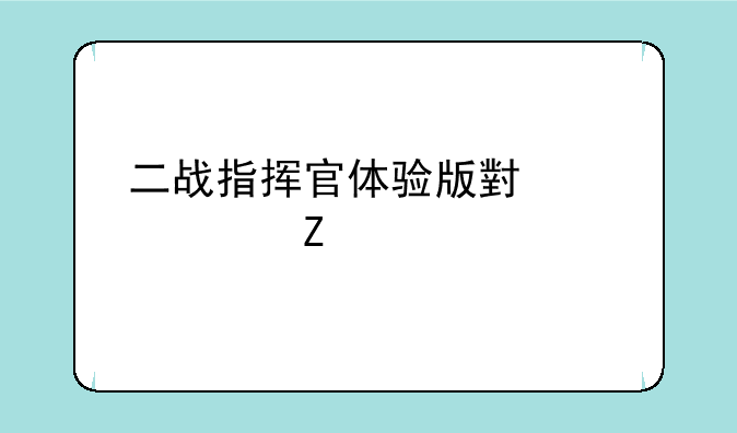 二战指挥官体验版小说大文学