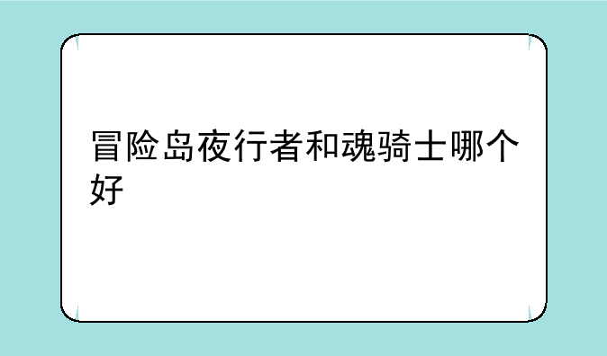 冒险岛夜行者和魂骑士哪个好