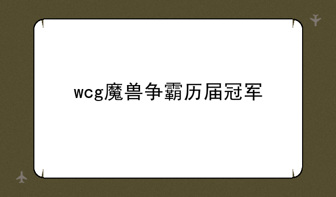 wcg魔兽争霸历届冠军