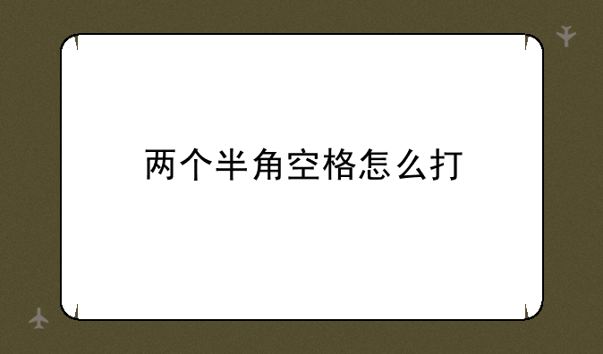 两个半角空格怎么打