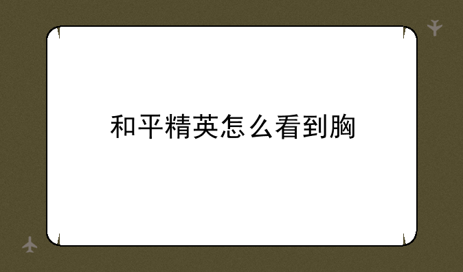 和平精英怎么看到胸