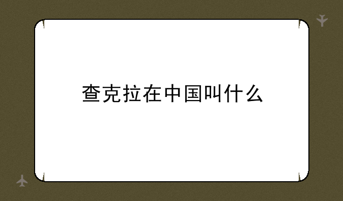 查克拉在中国叫什么