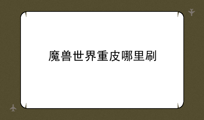 魔兽世界重皮哪里刷