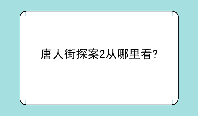 唐人街探案2从哪里看?