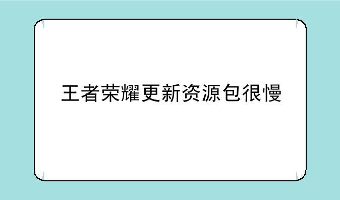 王者荣耀更新资源包很慢