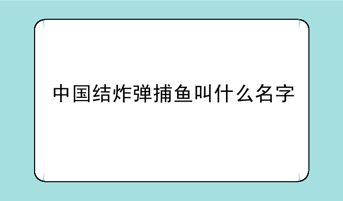 中国结炸弹捕鱼叫什么名字