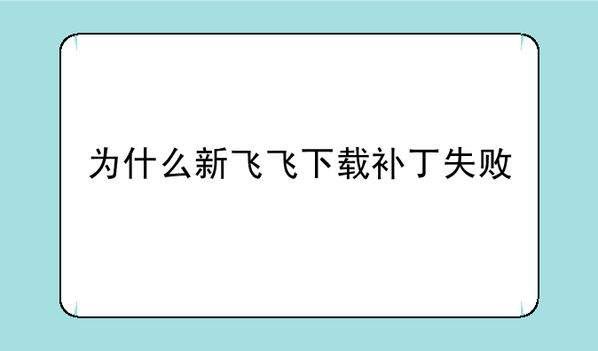 为什么新飞飞下载补丁失败