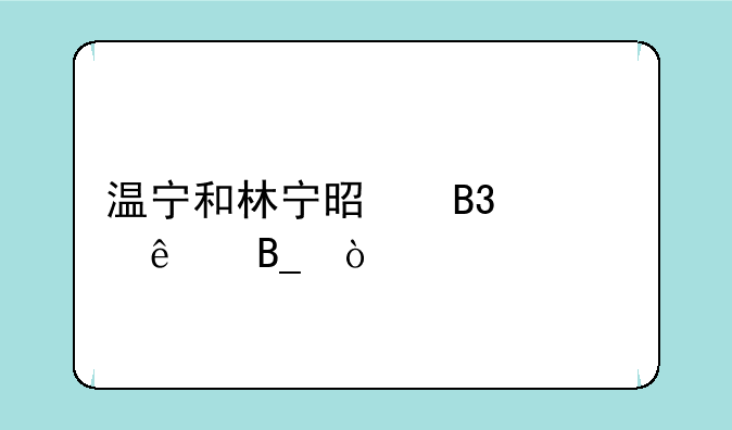 温宁和林宁是同一个人吗？