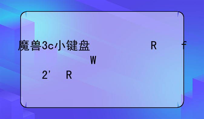 魔兽3c小键盘修改器如何设置按键?