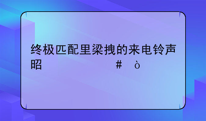 终极匹配里梁拽的来电铃声是什么？