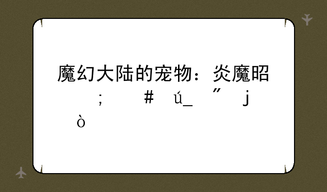 魔幻大陆的宠物：炎魔是怎么得到的？