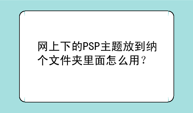 网上下的PSP主题放到纳个文件夹里面怎么用？