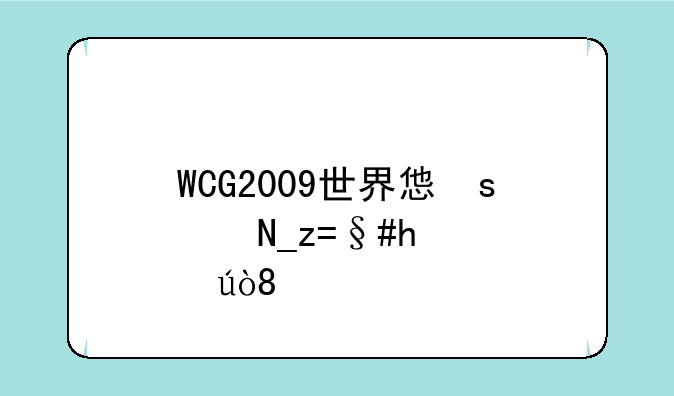 WCG2009世界总决赛魔兽争霸总冠军是谁？