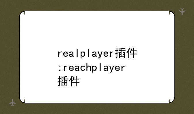 realplayer插件:reachplayer插件