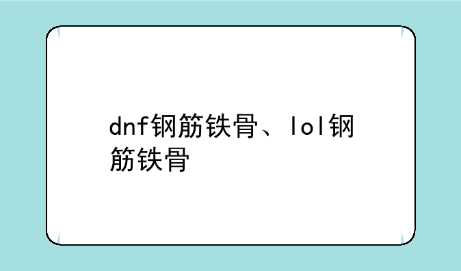 dnf钢筋铁骨、lol钢筋铁骨