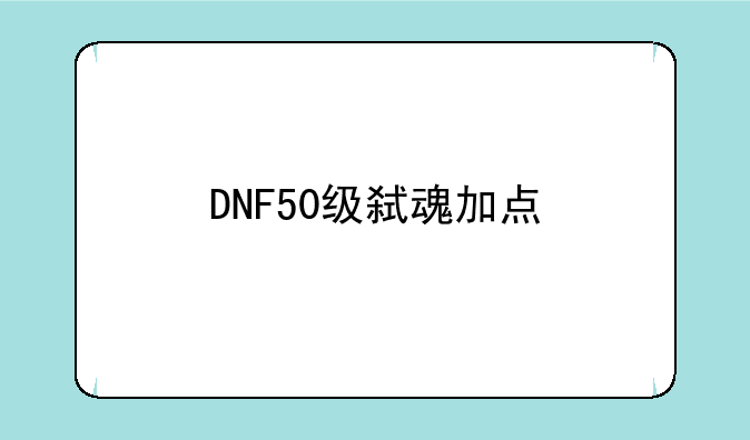 DNF50级弑魂加点