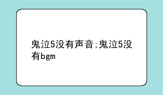 鬼泣5没有声音;鬼泣5没有bgm