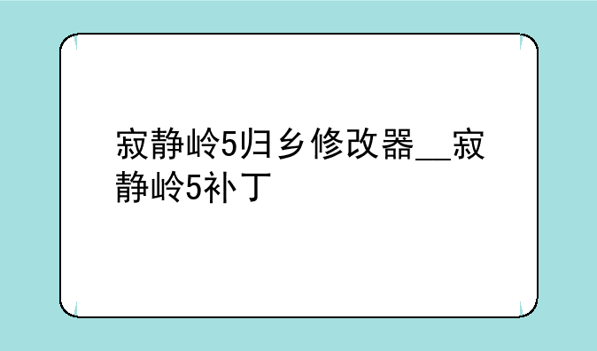寂静岭5归乡修改器__寂静岭5补丁